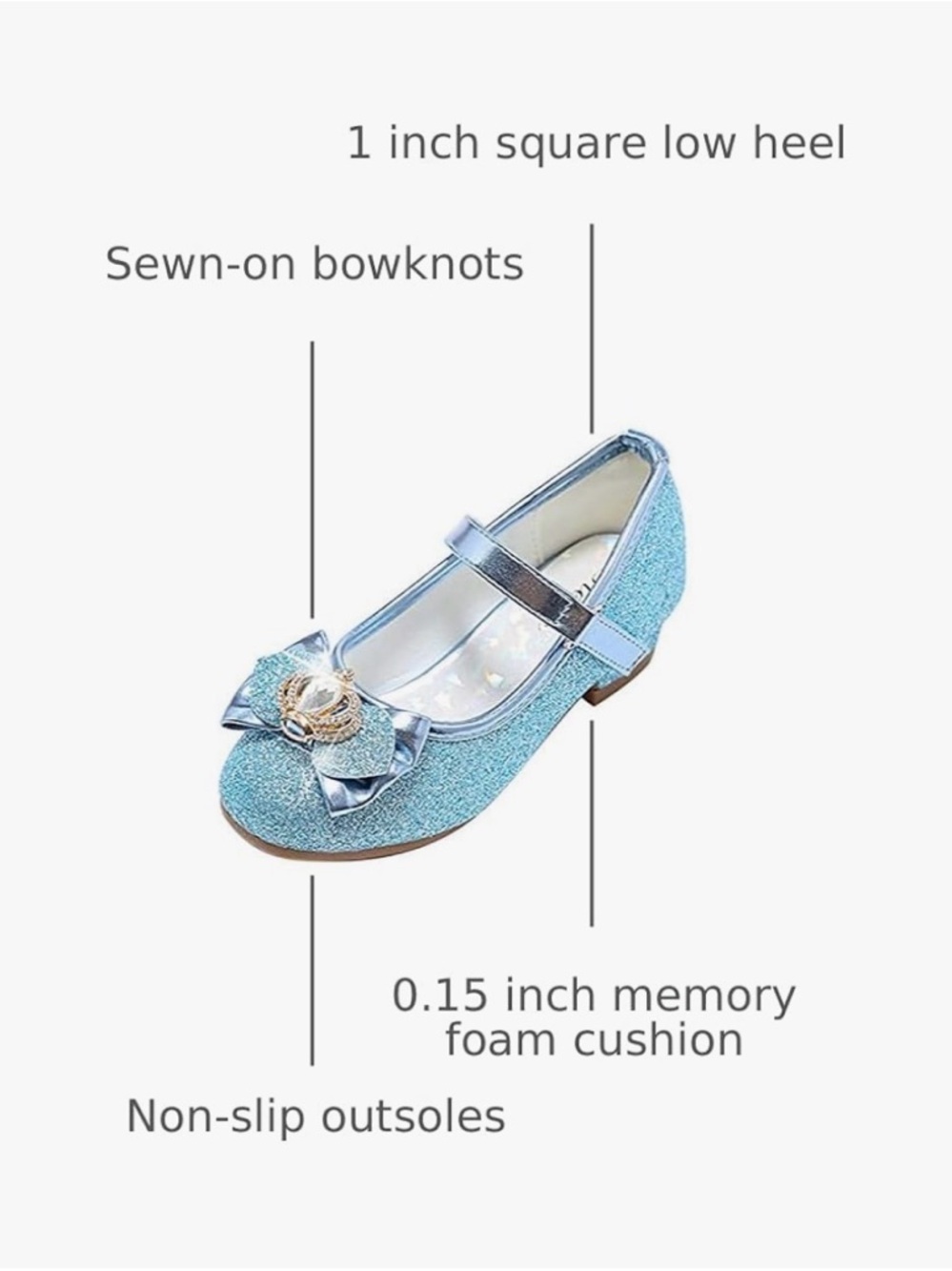 Stelle Girls Dress Play Sparkly Elsa Shoes Size 10 - Picture 3 of 16